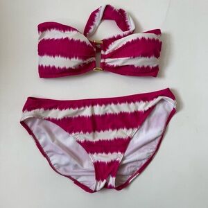 Lauren Ralph Lauren Watercolor Bikini Swimsuit Halter Strap Womens size 12